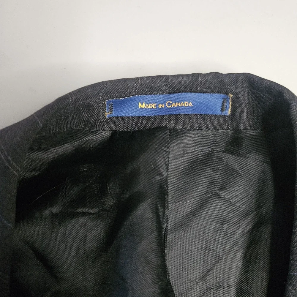 Vintage Chaps Ralph Lauren Mens Blazer‎ 38R Wool Grey Pinstripe Sport Coat